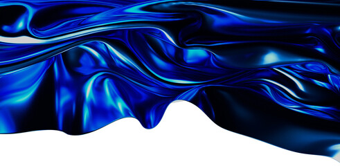 Abstract blue silk fabric with flowing lines and highlights, perfect for backgrounds, designs, and graphic elements. Captivating abstract art fo