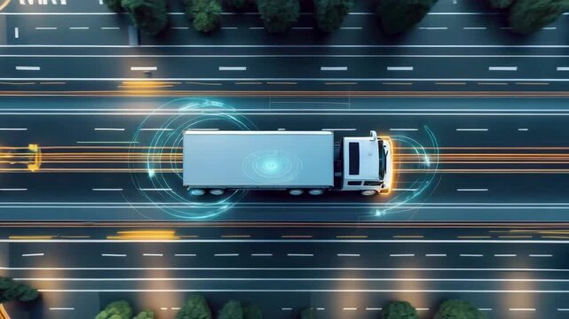 Autonomous Electric Truck Driving on Smart Highway with Digital Tracking Interface