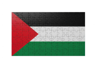 Palestine Flag Puzzle Pieces Assembly on Black Background graphic design isolated on a transparent background