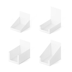 Blank shelf-ready box with sachet mockup. Vector illustration isolated on white background. Easy to use for your product. EPS10.	