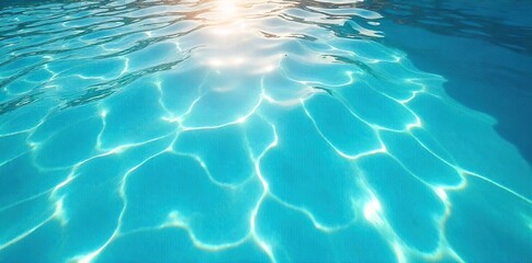 Shimmering Turquoise Pool Tranquil Summer Backdrop for Travel and Relaxation