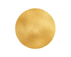  Elegant Gold Foil Textured Circle with Brush Stroke Effect – Transparent PNG