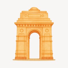 Fototapeta premium Iconic Indian architectural landmark illustration.