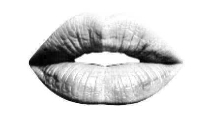 Smiling Mouth Collage Isolated Element at the White Background. Beauty woman lips with gloss effect for makeup design bg..