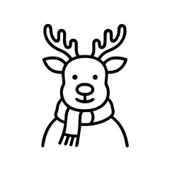 outline icon deer in a scarf vector on a white background
Vector outline icon of a holiday on a white background