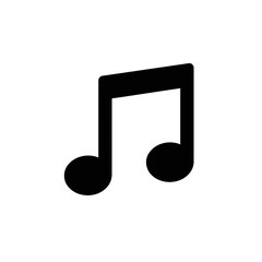 Minimalist Black Beamed Eighth Notes Vector Illustration Icon on White Background