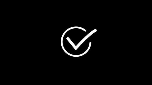 Check mark, tick mark icon with circle loading animated, that symbolizes approval, success, or task completion, websites, tutorials, info graphics, and business presentation with 4k video animation.