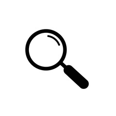 Minimalist Black Magnifying Glass Search Vector Illustration