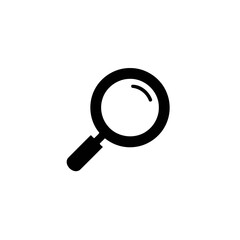Minimalist Black Magnifying Glass Search Icon Vector Illustration on White