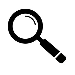 Minimalist Black Magnifying Glass Vector Illustration for Search and Discovery