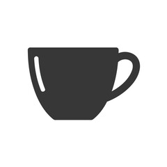 Minimalist Dark Gray Coffee Cup Silhouette Vector Illustration