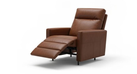 Naklejka premium Brown leather recliner chair (1)