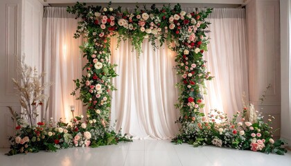 Maternity, wedding, photography backdrop. Pastel background featuring floral designs