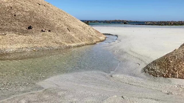 Flaque d'eau de mer.