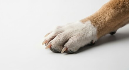 Fototapeta premium Close-up dog paw on white background (2)
