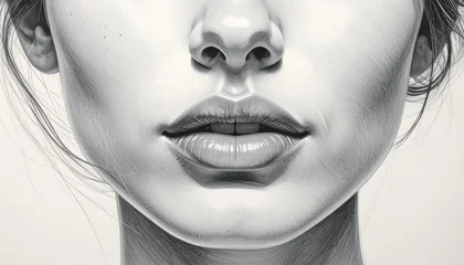 Detailed Pencil Sketch of a Womans Face. © dina