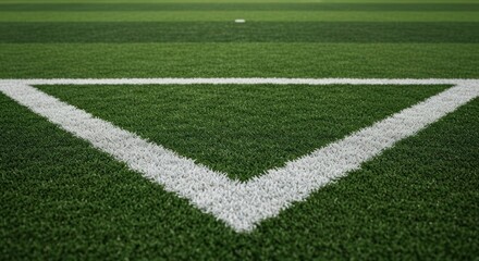 Obraz premium Close-up of a soccer field corner