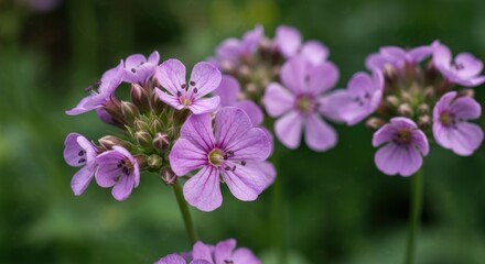 Close-up of delicate, purple wildflowers