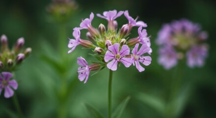 Fototapeta premium Close-up of vibrant purple wildflowers