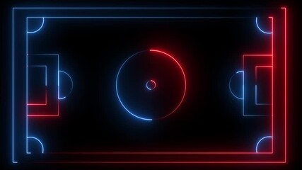 4K futuristic technology-inspired soccer and football field background on black. Features high-tech design elements, neon highlights, and modern sports visualization. Perfect for sports broadcasts, - Powered by Adobe