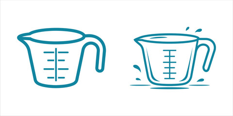 Measuring cups for cooking baking ingredient preparation liquid measure icons