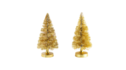 Gold Christmas tree decoration on transparent background png