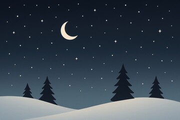 Serene night sky illustration.