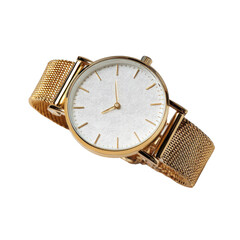 gold mesh wristwatch png minimalist white dial png timepiece png watch png fashion accessory png transparent background image