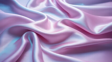 Obraz premium Elegant pink silk fabric with soft folds and light reflections