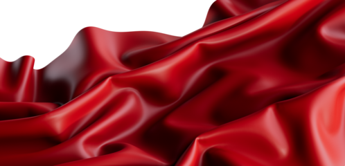Elegant flowing red silk fabric, perfect for luxurious backgrounds, fashion designs, and artistic projects. Capture the sensuality and beauty of