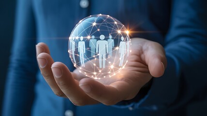 Human resources global networking concept for business growth and partnership