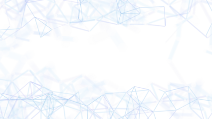 Geometric network on white background. Abstract technology and modern background. Blue polygonal design for digital and business design. Empty s