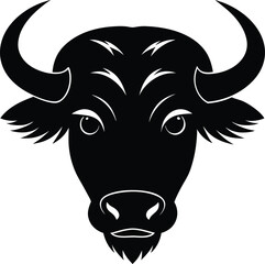 Vector illustration of a cute cartoon bull head for farm animal and agriculture concepts