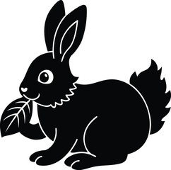 A cute cartoon bunny with a heart is a funny vector illustration perfect for Easter or nature art