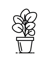 Potted Plant Line Icon