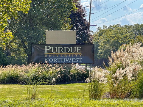 Perdue University sign in autumn. Westville, IN USA October 4, 2025