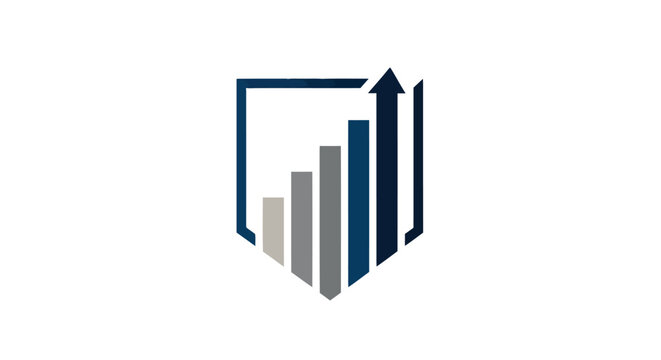 Financial growth chart logo with shield, a business concept vector design - Powered by Adobe