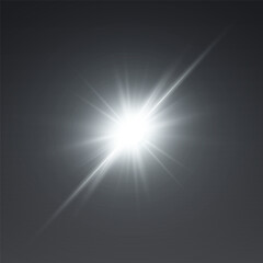 The effect of light and flare and lens. Vector illustration