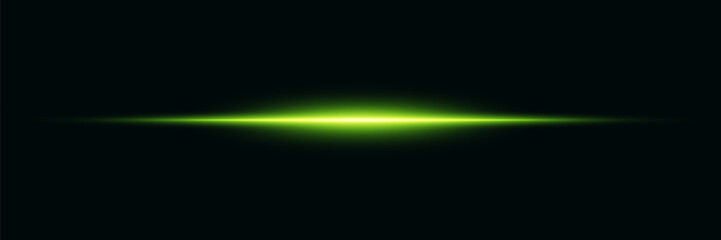 Shiny abstract green neon lines of light and speed.