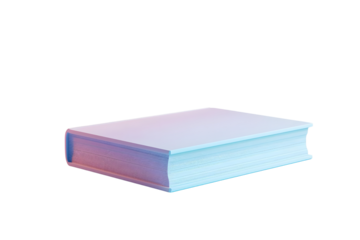 AI Image Neon-Lit White Book on Black Backdrop Evokes Serenity and Knowledge, Emphasizing