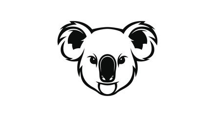Koala bear head logo illustration animal marsupial