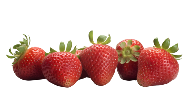 AI Image Vibrant still life featuring a selection of ripe strawberries against a solid black