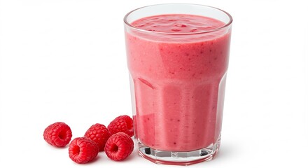 Smoothie framboise frais lumiere naturelle texture onctueuse. AI Generated