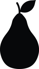 Simple pear silhouette vector illustration scalable fruit graphic