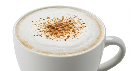 Fototapeta premium Cappuccino cr�meux �clatant poudre cannelle lumi�re douce. AI Generated