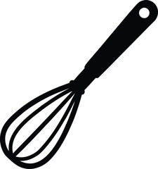 Scalable vector silhouette of a kitchen whisk tool icon