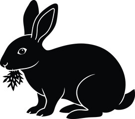A cute pink cartoon vector illustration of a sweet baby bunny silhouette with ears for Easter art