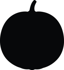 Fototapeta premium Round plump pumpkin silhouette vector graphic illustration eps