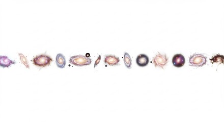 Galaxies lointaines brillent doucement nuances pastel astronomie magnifique. AI Generated