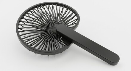 Ventilateur noir �l�gant design minimaliste refroidissement efficace �t�. AI Generated